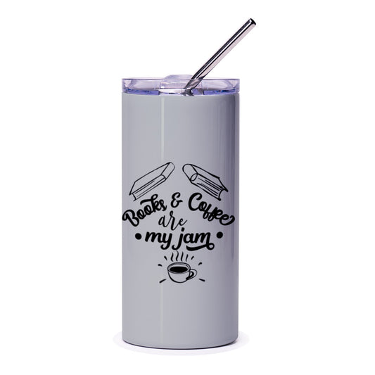 Books and Coffee Tumbler, Reading Lover Gift, Bookworm Tumbler, Reader Gifts, Book Club Tumbler, Coffee Lover Tumbler, Bookish Tumbler - Tawshia