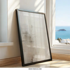 Neutral Abstract Wall Art, Modern Art Print, Beige Painting Texture, Minimalist Art Decor, Contemporary Home Decor, Framed Wall Decor - Tawshia