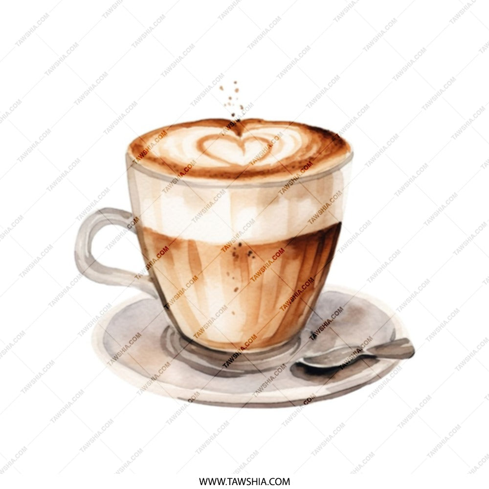 Latte Art Tote Bag, Coffee Lover Gift, Watercolor Coffee Cup Design, Aesthetic Tote, Unique Bags, Cute Everyday Bag, Coffee Heart - Tawshia