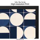 Geometric Wall Art, Navy Blue and White Circles, Modern Print, Abstract Home Decor, Minimalist Art, Unique Gift, Wall Decor (136 chars) - Tawshia