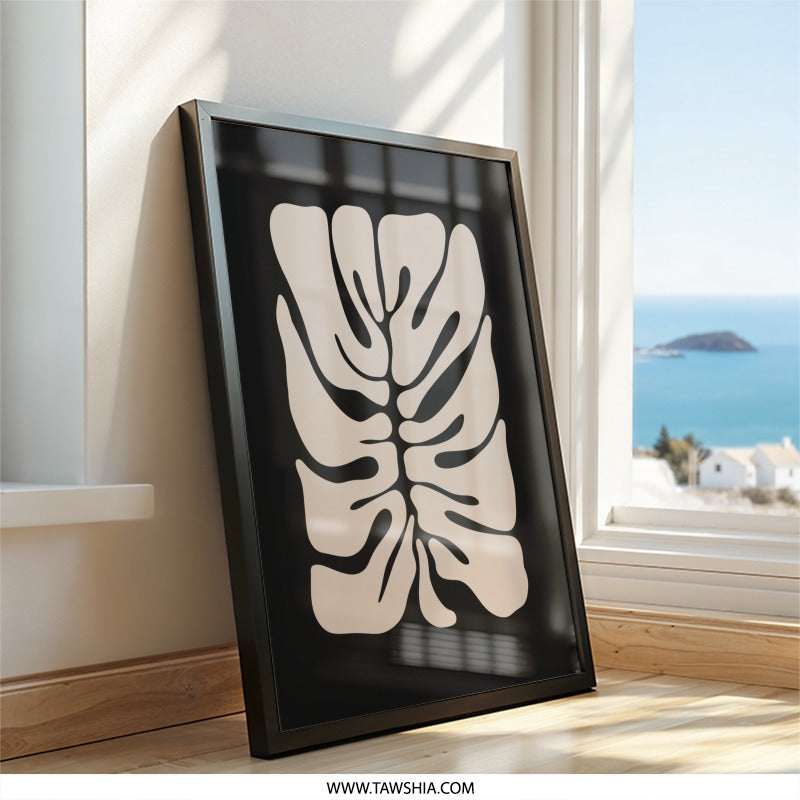 Monstera Leaf Wall Art, Minimalist Plant Print, Tropical Home Decor, Modern Art Print, Botanical Wall Decor, Abstract Plant Art - Tawshia