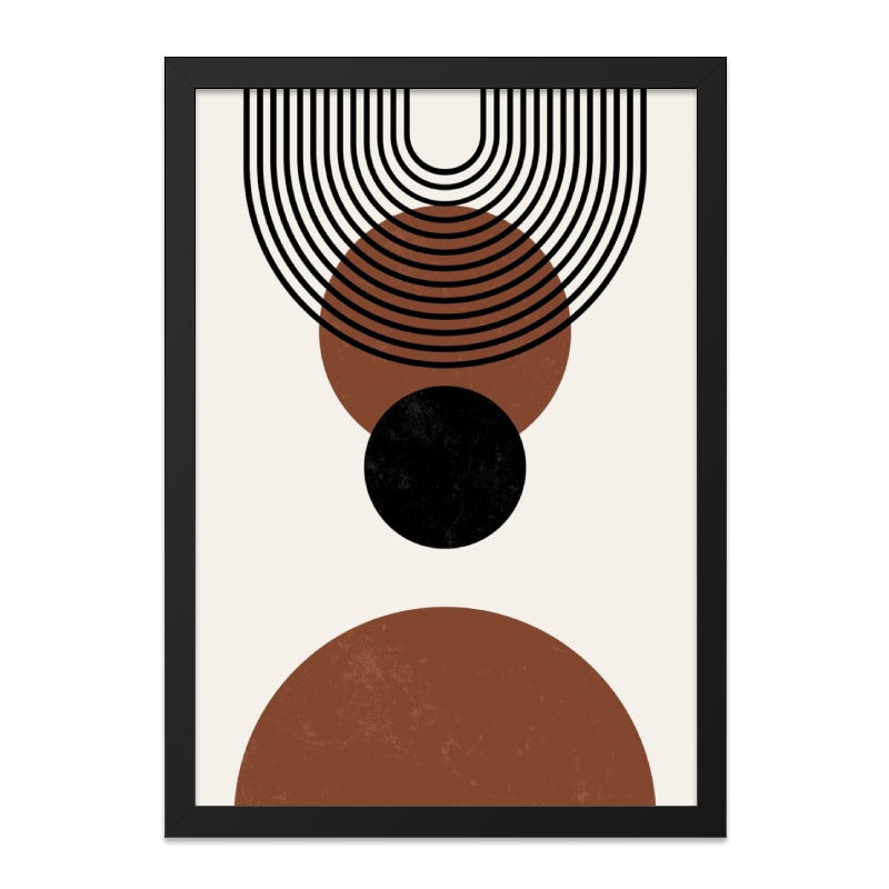 Abstract Geometric Wall Art, Modern Circle Art Print, Minimalist Arches Decor, Contemporary Shapes Poster, Home Office Wall Decor - Tawshia