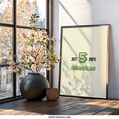 Funny Gamer Wall Art, Just 5 More Minutes Print, Retro Pixel Art, Bedroom Decor, Geeky Gift, Video Game Lover Present, Home Wall Decor - Tawshia