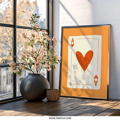 Ace of Hearts Wall Art, Playing Card Print, Minimalist Decor, Modern Art Print, Living Room Art, Gallery Wall, Gambler Gift - Tawshia