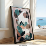 Abstract Landscape Wall Art, Geometric Mountain Print, Modern Nature Artwork, Minimalist Home Decor, Unique Wall Decor - Tawshia