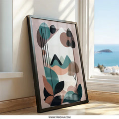 Abstract Landscape Wall Art, Geometric Mountain Print, Modern Nature Artwork, Minimalist Home Decor, Unique Wall Decor - Tawshia