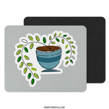 Cute Plant Mouse Pad, Potted Plant Art, Greenery Decor, Office Desk Accessory, Home Office, Desk Decor - Tawshia