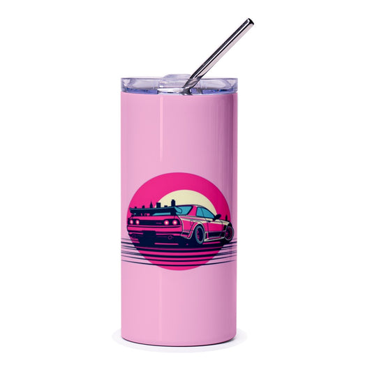 Retro Car Tumbler, JDM Tumbler, 80s Car Gift, Pink Tumbler, Vaporwave Tumbler, Aesthetic Tumbler, Car Lover Gift, Gift for Him - Tawshia