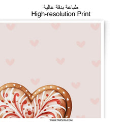 Heart Photographic Prints, Cookie Art Prints, Valentine's Prints, Love Prints, Valentine Decor, Cute Valentine, Heart Illustration, Baked - Tawshia