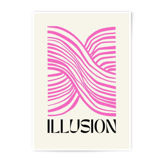 Illusion Photographic Print, Abstract Art Print, Pink Optical Illusion Wall Decor, Modern Art Print, Home Decor, Minimalist Design - Tawshia