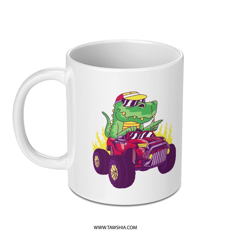 Colorful Dinosaur in Toy Car Graphics Mug product type