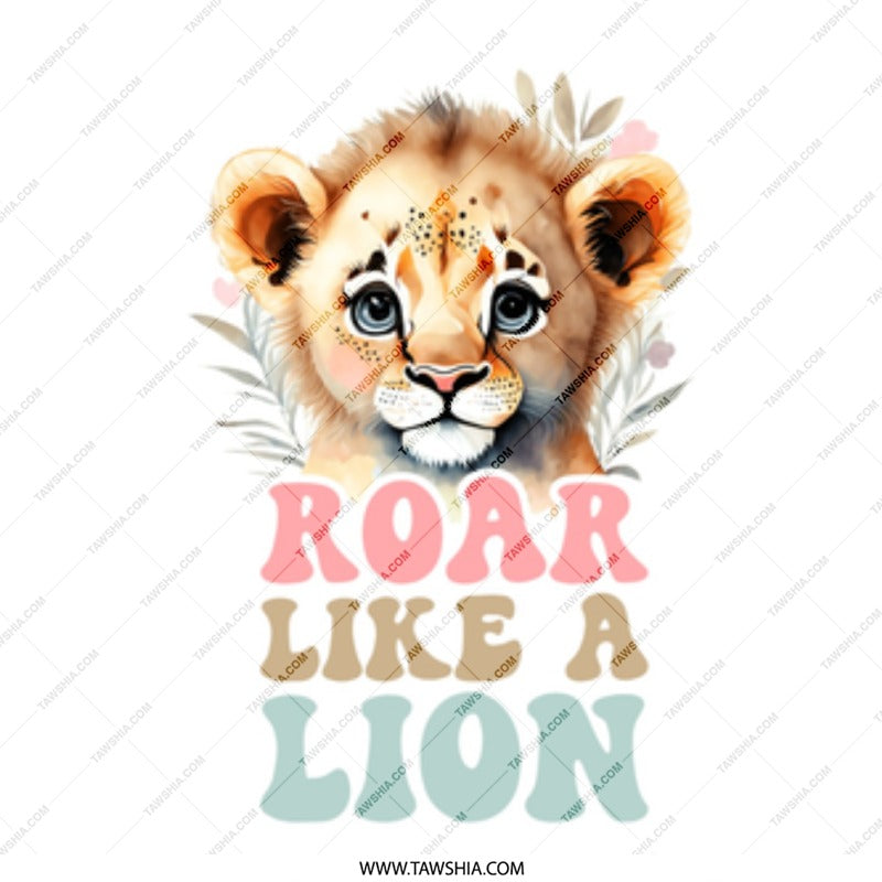 Lion Cub Mug, Roar Like a Lion, Cute Animal Coffee Cup, Baby Lion Lover Gift, Watercolor Style, Inspirational Mug, Lion Art Mug - Tawshia