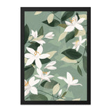 Floral Wall Art, White Lily Print, Botanical Art, Sage Green Decor, Elegant Flower Art, Home Decor Wall Hanging, Living Room Wall Decor - Tawshia