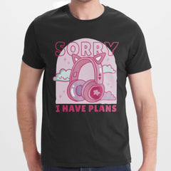 Sorry I Have Plans Cute Cat Headphones Shirt product