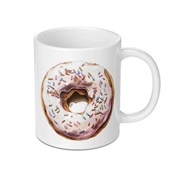 Donut Mug, Sprinkled Donut, Foodie Gift, Sweet Treat Mug, Dessert Lover Gift, Coffee Mug, Donut Lover Present, Ceramic Mug - Tawshia