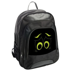 Sad Eyes BackPack, Gloomy Cartoon Eyes, Unique Design Backpack, Trendy School Bag, Statement Backpack, Eye Catching Black Backpack - Tawshia