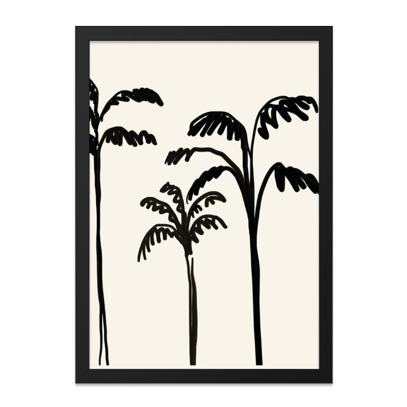 Minimalist Palm Tree Wall Art, Black and White Print, Tropical Decor, Modern Art Print, Simple Home Decor, Scandinavian Wall Art - Tawshia