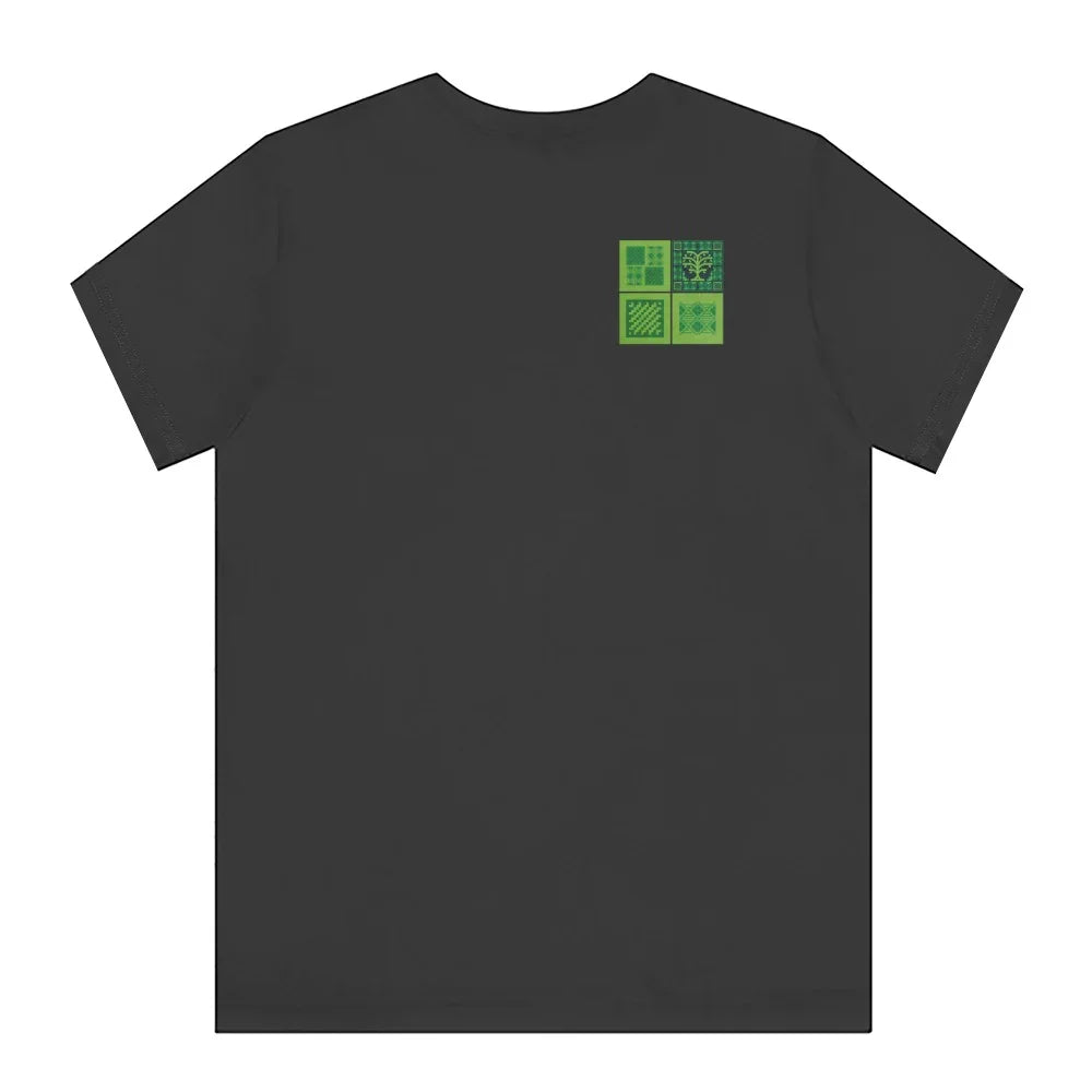 Geometric Pattern Design on Black T-Shirt product