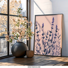 Lavender Wall Art Print, Floral Wall Decor, Botanical Art Print, Purple Flower Artwork, Home Decor, Nature Inspired Wall Art - Tawshia