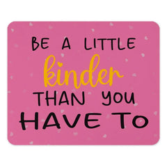 Be A Little Kinder Mouse Pad, Inspirational Quote Desk Accessory, Cute Office Decor, Pink Mousepad with Hearts, Positive Vibes Gift - Tawshia
