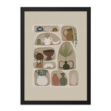 Shelves Wall Art, Boho Decor, Minimalist Print, Botanical Art, Plant Lover Gift, Home Decor, Pottery Art, Neutral Tones Wall Art - Tawshia