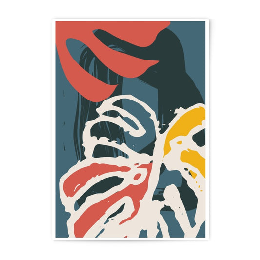 Abstract Plant Art, Photographic Print, Modern Home Decor, Colorful Wall Art, Housewarming Gift, Minimalist Art Print, Trendy Wall Hanging - Tawshia