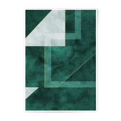 Emerald Geometric Photographic Print, Abstract Wall Art, Modern Home Decor, Minimalist Art Print, Emerald Green and Gold Art Print - Tawshia