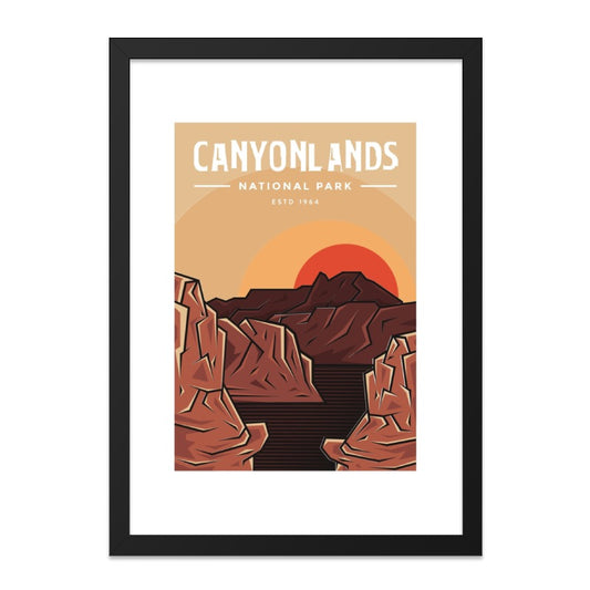 Canyonlands National Park Wall Art, Retro Travel Poster Print, Vintage Inspired Home Decor, Utah National Parks Art, USA Scenic Landscape - Tawshia