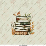 Stack of Books Pocket Mirror, Book Lover Gift, Reader Mirror, Books and Floral Design, Unique Pocket Mirror, Gift For Her - Tawshia