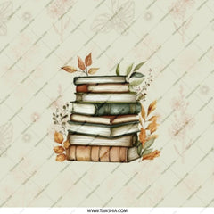 Stack of Books Pocket Mirror, Book Lover Gift, Reader Mirror, Books and Floral Design, Unique Pocket Mirror, Gift For Her - Tawshia