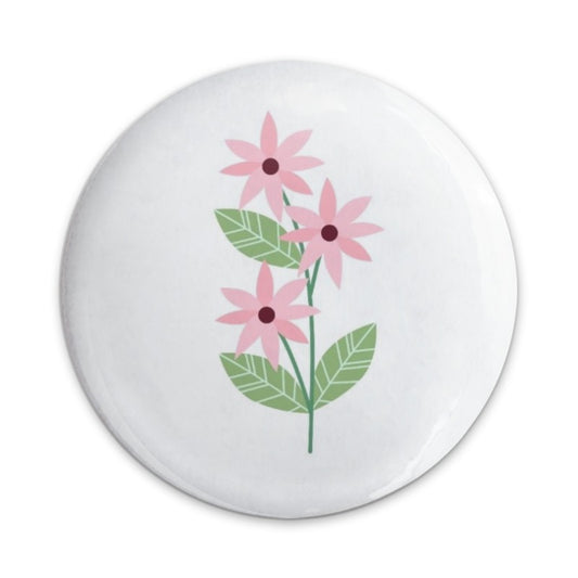 Pink Flowers Pinback Button, Floral Button Badge, Cute Flower Button, Botanical Button, Aesthetic Button, Trendy Button - Tawshia