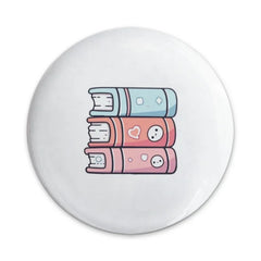 Stack of Books Pinback Button, Kawaii Books Badge, Book Lover Gift, Cute Pin Button, Colorful Books, Reader Accessory, Trendy Buttons - Tawshia