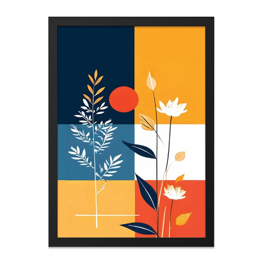 Botanical Wall Art Print, Minimalist Floral Decor, Modern Art Poster, Geometric Wall Decor, Flower Art Print, Home Decor - Tawshia