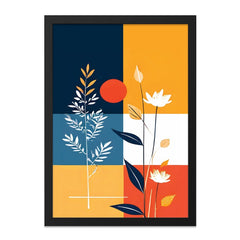 Botanical Wall Art Print, Minimalist Floral Decor, Modern Art Poster, Geometric Wall Decor, Flower Art Print, Home Decor - Tawshia
