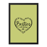 Besties Wall Art, Friendship Decor, Best Friend Gift, Side By Side Wall Art, Connected By Heart, Quote Wall Art, Home Decor, Gift for Her - Tawshia
