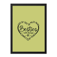 Besties Wall Art, Friendship Decor, Best Friend Gift, Side By Side Wall Art, Connected By Heart, Quote Wall Art, Home Decor, Gift for Her - Tawshia