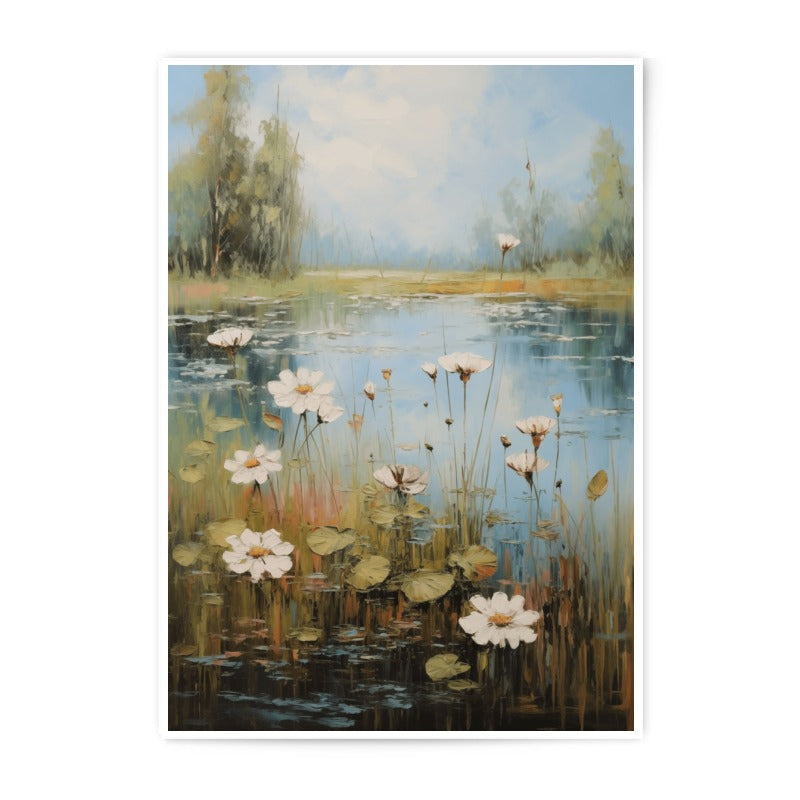 Water Lily Photographic Print, Lake Art Print, Floral Wall Art, Nature Photography, Home Decor, Gift Idea - Tawshia