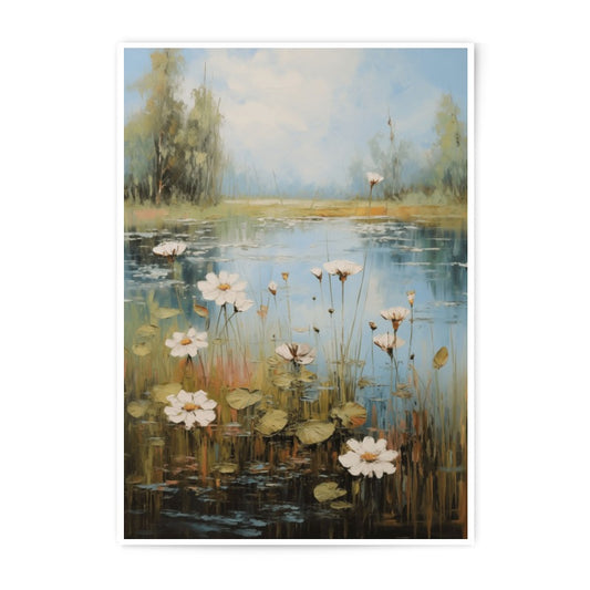 Water Lily Photographic Print, Lake Art Print, Floral Wall Art, Nature Photography, Home Decor, Gift Idea - Tawshia