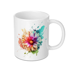 Watercolor Floral Mug, Colorful Flower Mug, Artistic Mug, Unique Mug Design, Coffee Mug, Tea Mug, Gift Mug, Mug for Her, Novelty Mug - Tawshia