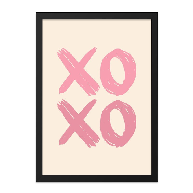 Pink XOXO Wall Art, Hugs and Kisses Decor, Love Wall Decor, Modern Art Print, Valentines Day Gift, Cute Art, Minimalist Art, Trendy - Tawshia