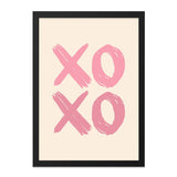Pink XOXO Wall Art, Hugs and Kisses Decor, Love Wall Decor, Modern Art Print, Valentines Day Gift, Cute Art, Minimalist Art, Trendy - Tawshia