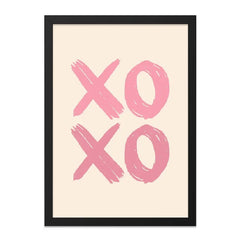 Pink XOXO Wall Art, Hugs and Kisses Decor, Love Wall Decor, Modern Art Print, Valentines Day Gift, Cute Art, Minimalist Art, Trendy - Tawshia