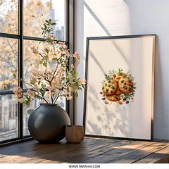 Cookie Wall Art Print, Sweet Treat Decor, Floral Cookies Art, Kitchen Wall Decor, Food Art Print, Digital Art Wall Decor - Tawshia