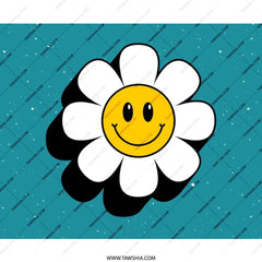 Daisy Smiley Face Mouse Pad, Retro Flower Power Desk Decor, Cute Computer Accessory, Trendy Work From Home Gift, Office Supplies - Tawshia
