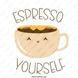 Espresso Yourself Pinback Button, Cute Coffee Button, Coffee Lover Gift, Funny Pin, Trendy Button, Coffee Pun Button, Gift Idea - Tawshia