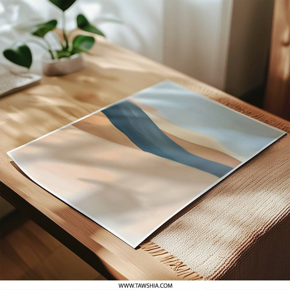Abstract Desert Photographic Print, Minimalist Sand Dunes Photo, Earth Tones Wall Art, Modern Landscape Photography, Home Decor - Tawshia