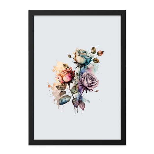 Watercolor Roses Wall Art, Floral Art Print, Botanical Illustration, Elegant Home Decor, Rose Bouquet Painting, Flower Wall Decor - Tawshia