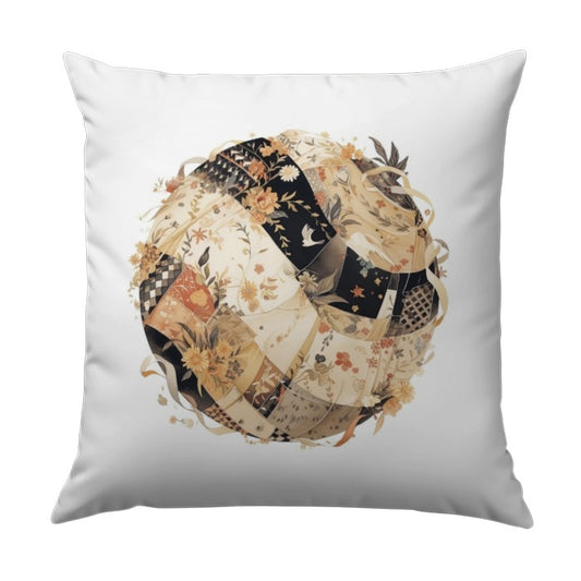 Floral Orb Pillow, Decorative Throw Pillow, Home Decor Accent, Abstract Floral Art Design, Floral Pattern Cushion, Unique Gift Idea - Tawshia