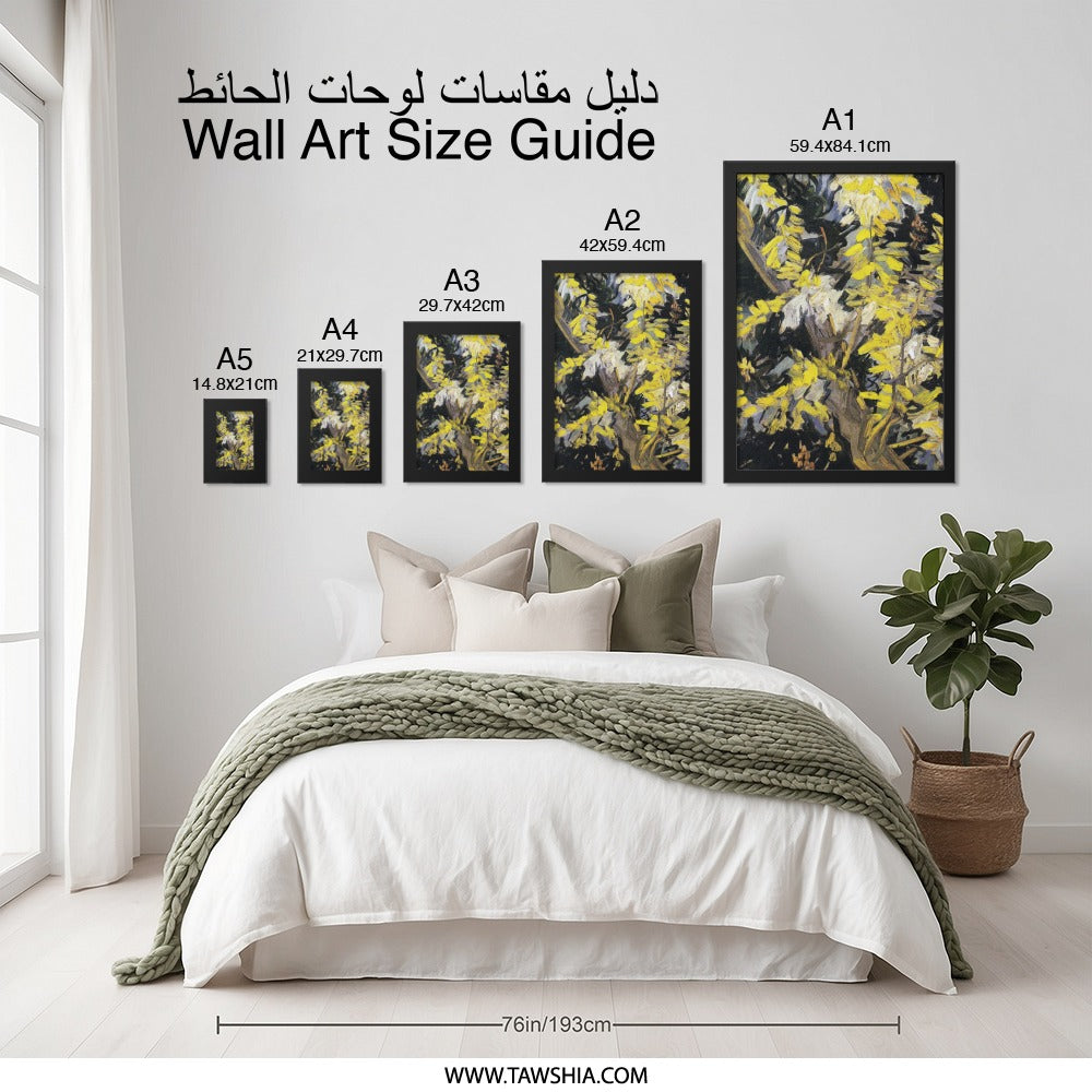 Yellow Tree Wall Art, Vincent van Gogh Reproduction, Impressionist Painting, Floral Art Print, Home Decor, Fine Art, Gift Idea (139) - Tawshia
