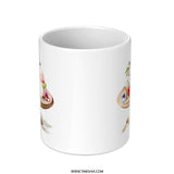 Ice Cream Floral Mug, Dessert Lover Gift, Sweet Treats Coffee Mug, Whimsical Kitchen Decor, Foodie Mug, Birthday Present, Hot Cocoa Cup - Tawshia